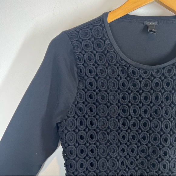 J. Crew Black Circle Eyelet Shirt - Picture 4 of 6